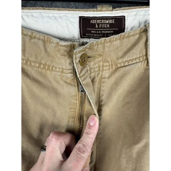 Vintage Abercrombie Fitch Cargo Pants Men's 34 x 29 Beige Y2K Baggy Skater - Picture 4 of 8